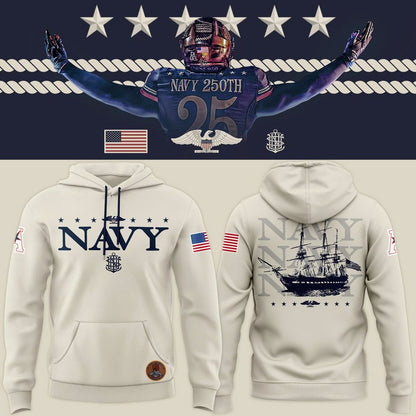 Navy Midshipmen 250th Anniversary Uniform Sideline Collection Replica Hoodie