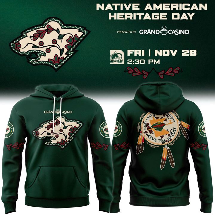 Minnesota Wild x Mille Lacs Band of Ojibwe and Grand Casino Native American Heritage Day 2025 Hoodie
