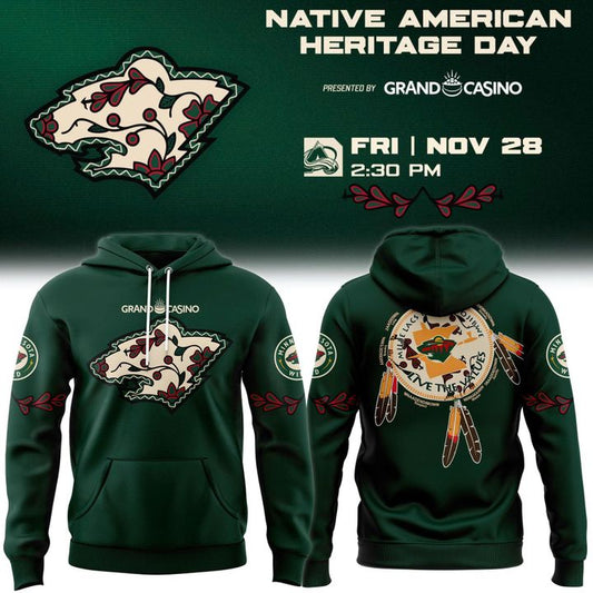 Minnesota Wild x Mille Lacs Band of Ojibwe and Grand Casino Native American Heritage Day 2025 Hoodie