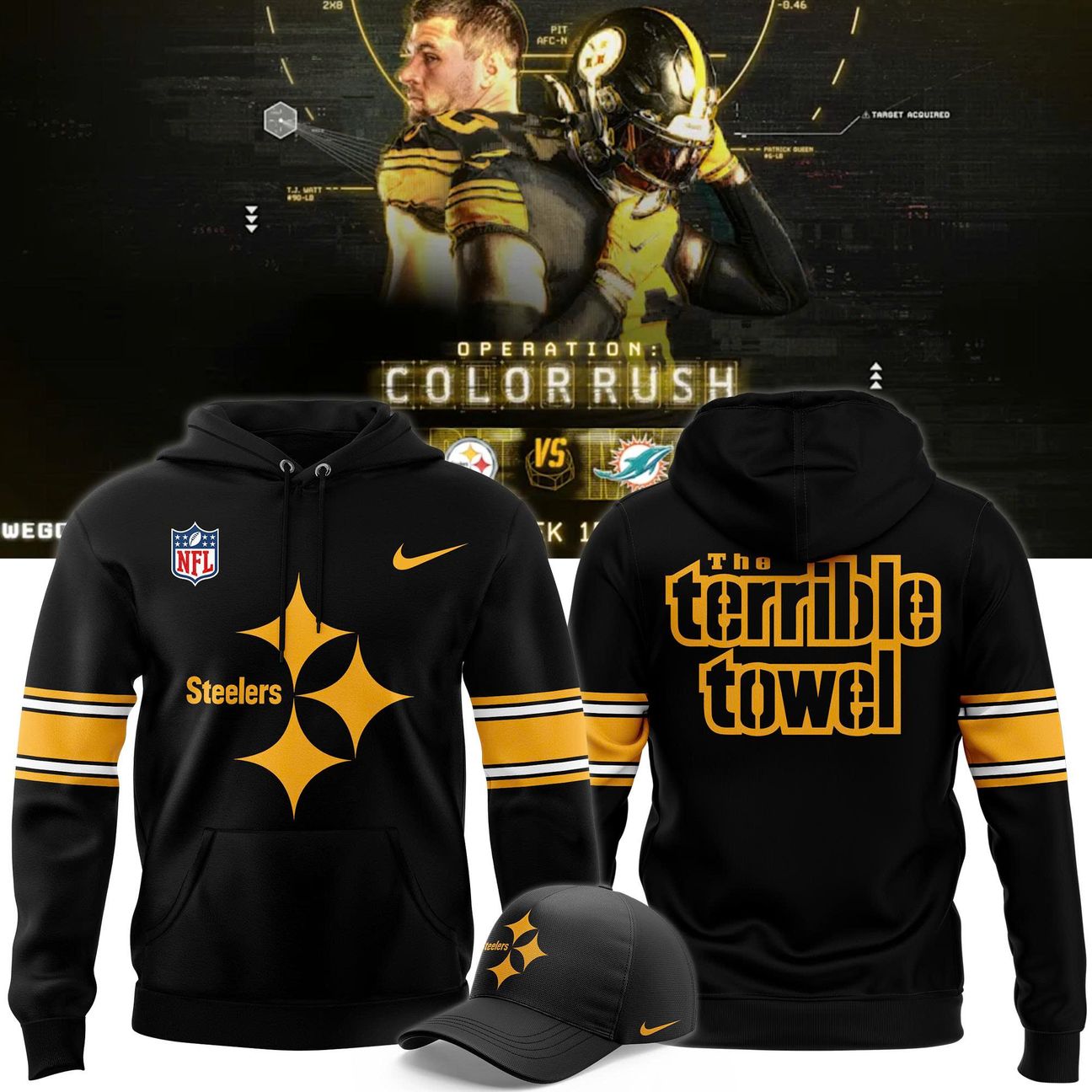 Pittsburgh Steelers Color Rush Terrible Towel Hoodie