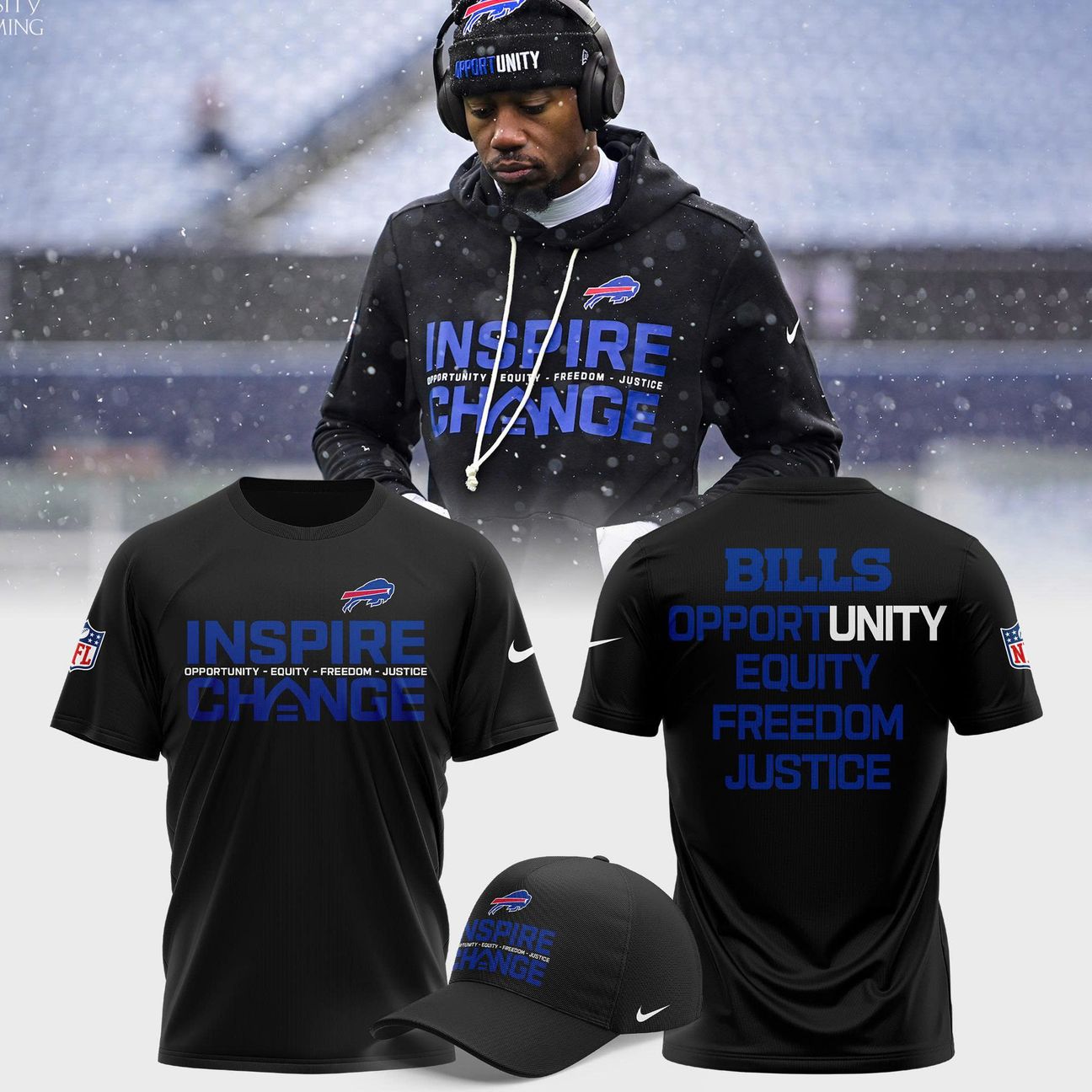 Limited Edition Buffalo Bills '' INSPIRE CHANGE '' 2025 T-shirt