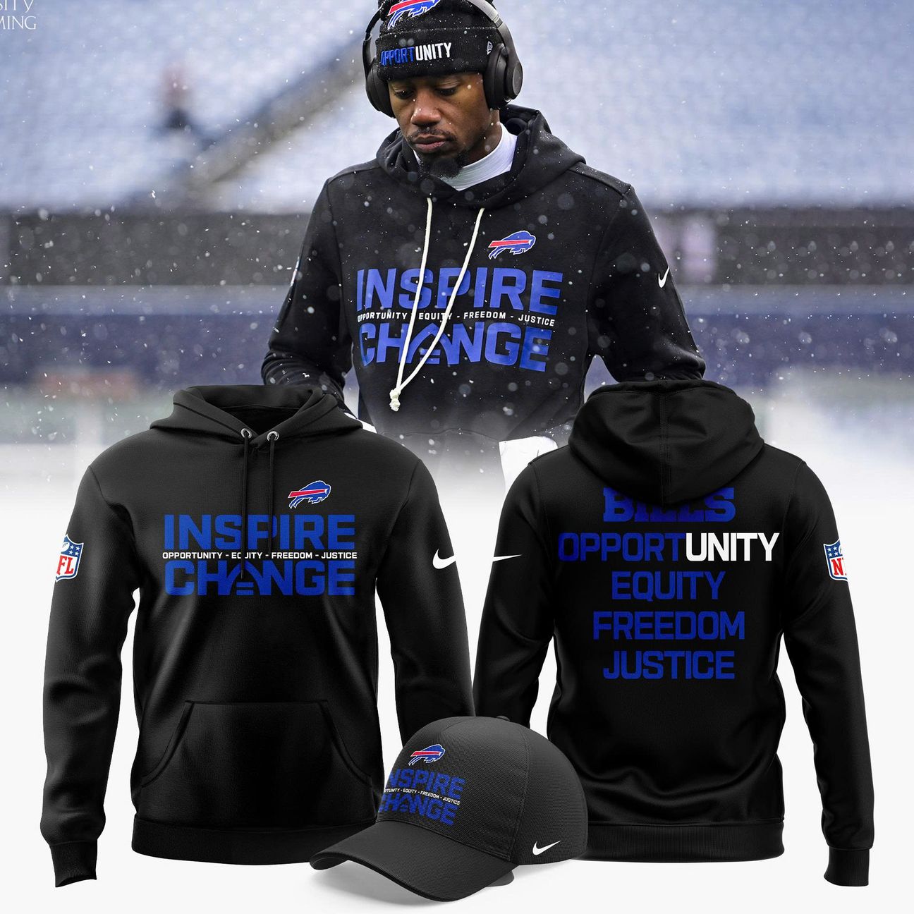 Limited Edition Buffalo Bills '' INSPIRE CHANGE '' 2025 Hoodie