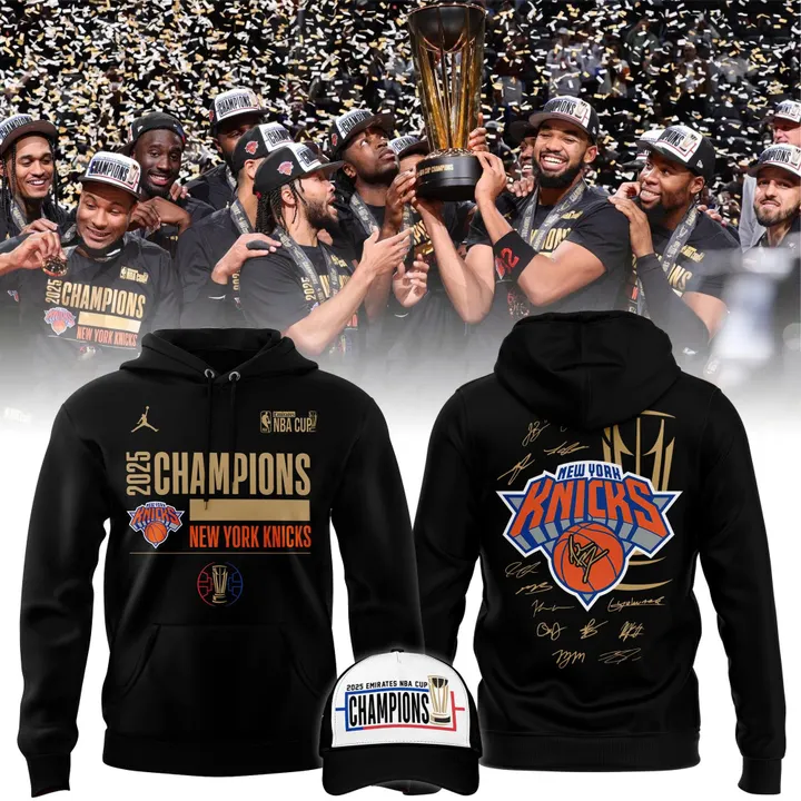 Special New York Knicks 2025 NBA Cup Hoodie V2