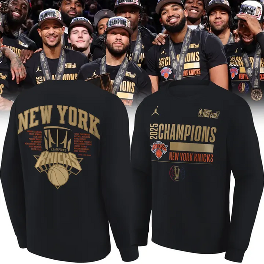 Special New York Knicks 2025 NBA Cup Long Sleeve Shirt