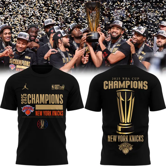 Special New York Knicks 2025 NBA Cup T-Shirt V3