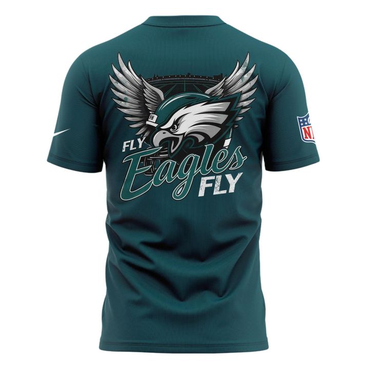 Midnight Green Philadelphia Eagles 2025 NFC East Division Champions Locker Room Trophy Collection T-shirt