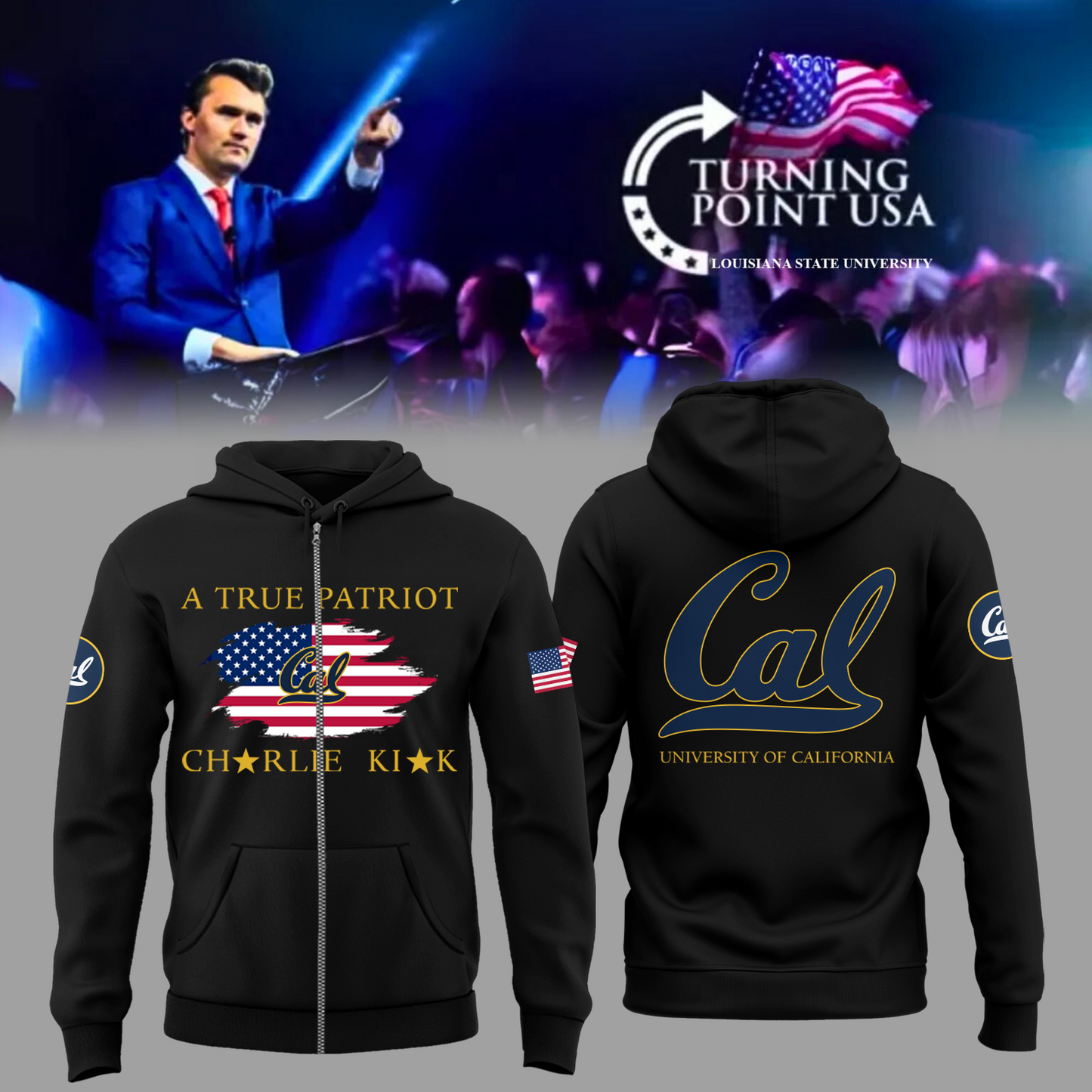 Limited Edition University of California, Berkeley x Turning Point USA ZIP Hoodie