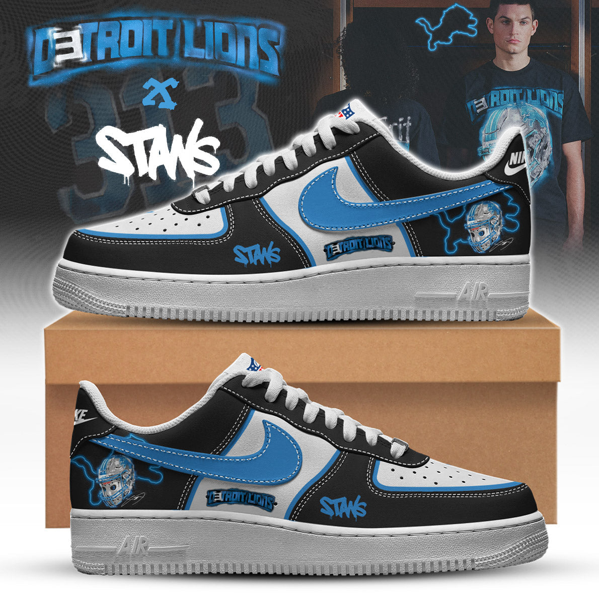 EMINEM X LIONS: 313 THANKSGIVING TEE AIR FORCE 1 LIMITED DROP! Get Yours Before Kickoff!