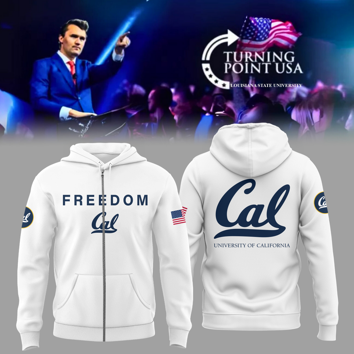Limited Edition University of California, Berkeley x Turning Point USA ZIP Hoodie