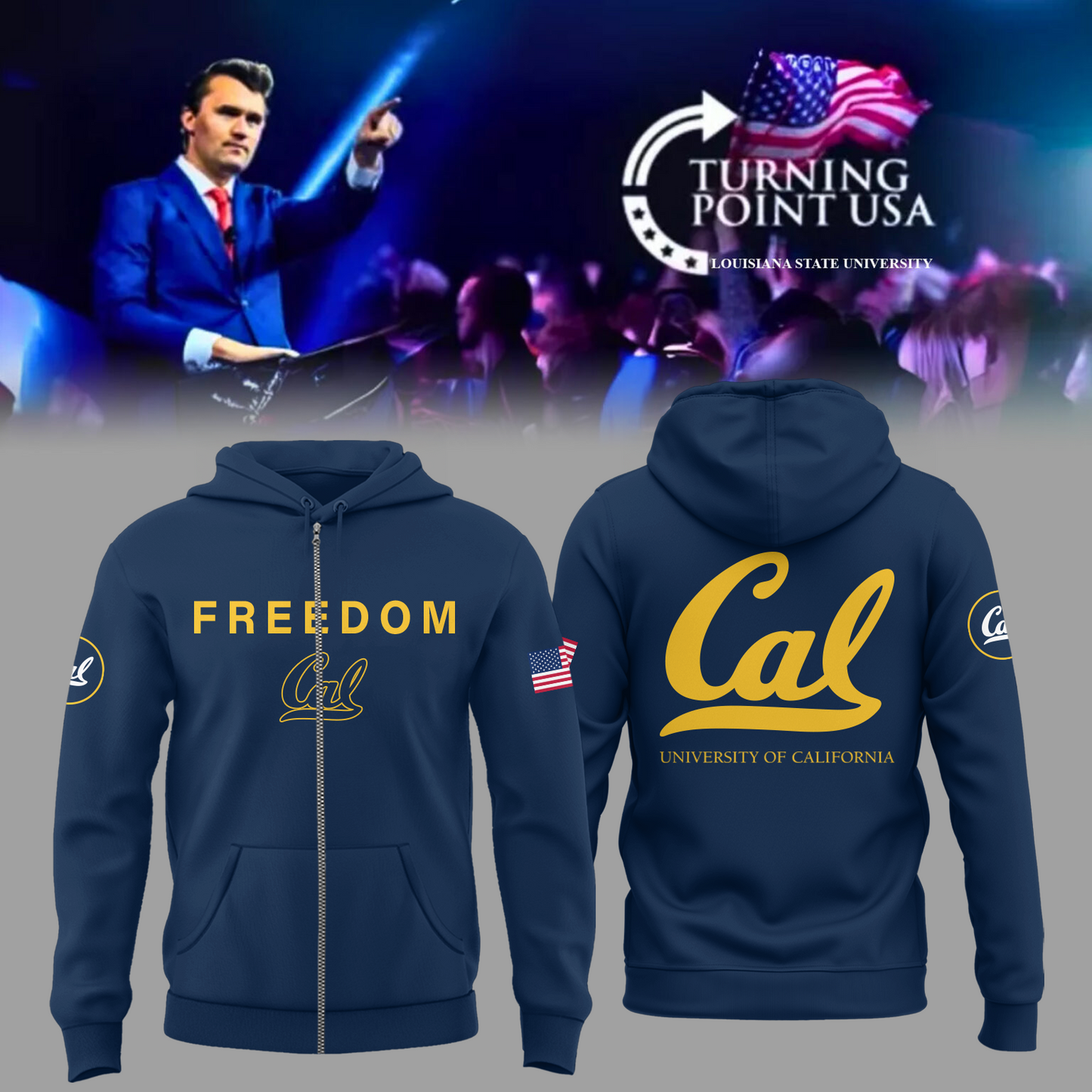 Limited Edition University of California, Berkeley x Turning Point USA ZIP Hoodie