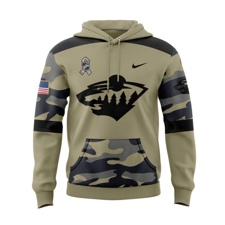 Limited Edition Minnesota Wild Military Appreciation Hoodie