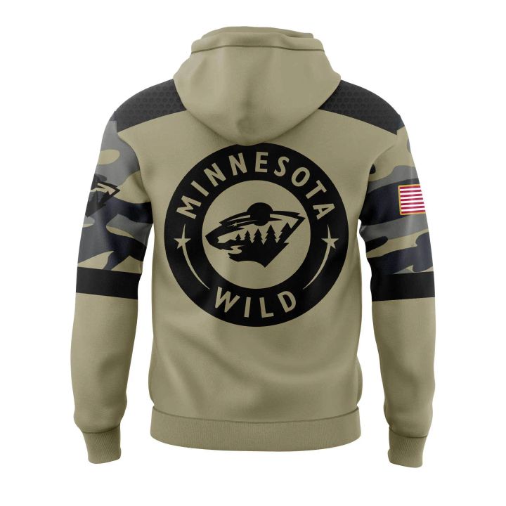 Limited Edition Minnesota Wild Military Appreciation Hoodie