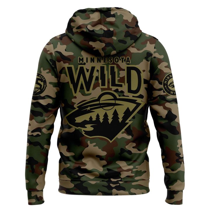 Minnesota Wild NHL Salute To Service 2025-2026 Hoodie
