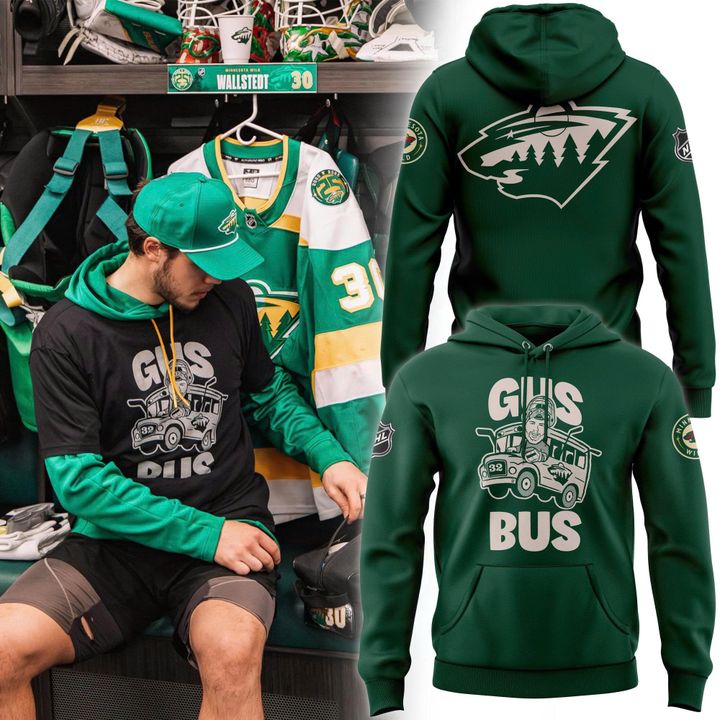 Minnesota Wild "GUS BUS" Green Hoodie