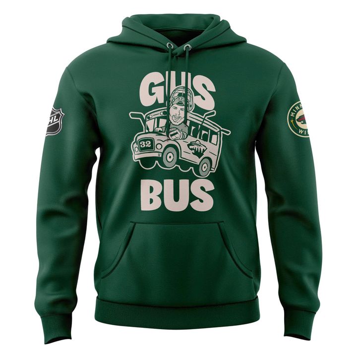 Minnesota Wild "GUS BUS" Green Hoodie