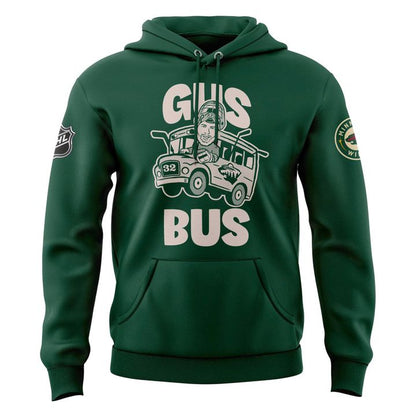 Minnesota Wild "GUS BUS" Green Hoodie