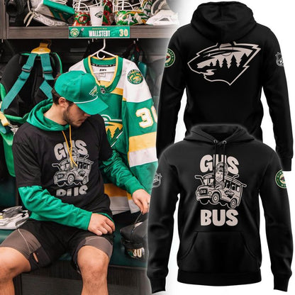Minnesota Wild "GUS BUS" Black Hoodie