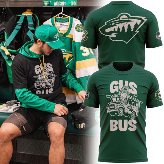 Minnesota Wild "GUS BUS" Green T-shirt