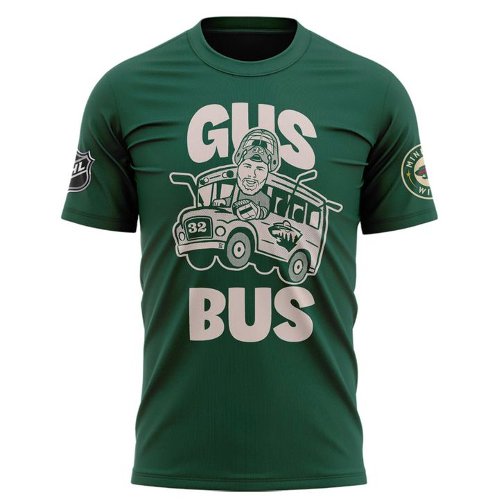 Minnesota Wild "GUS BUS" Green T-shirt