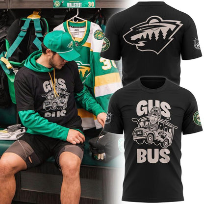 Minnesota Wild "GUS BUS" Black T-shirt