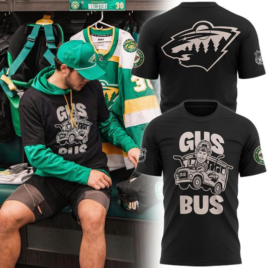Minnesota Wild "GUS BUS" Black T-shirt