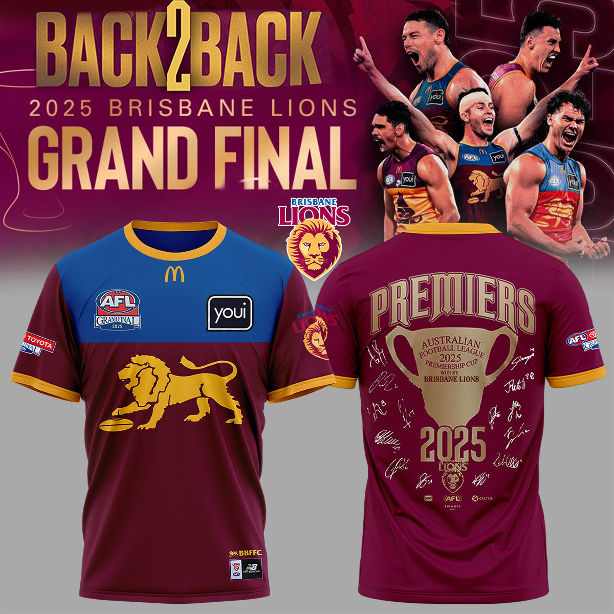 Brisbane Lions Champions 2025 Tshirt