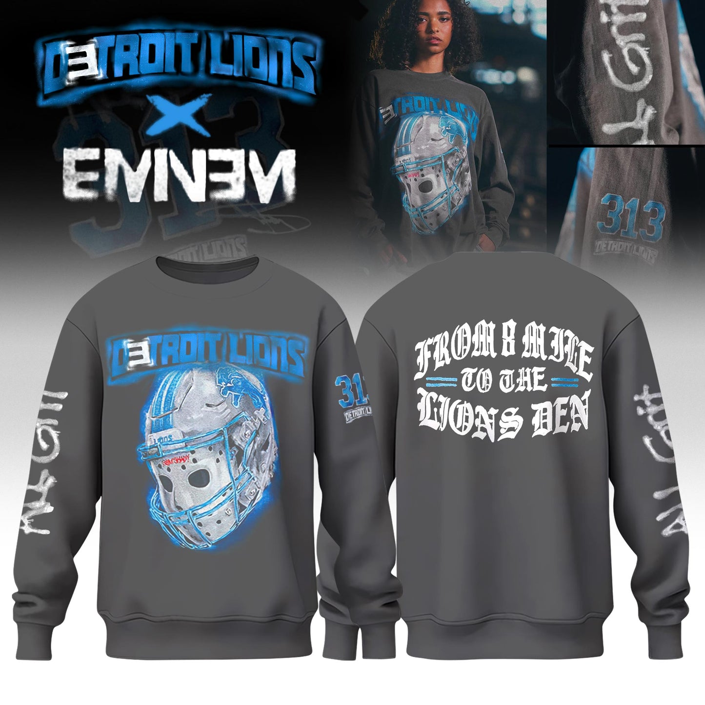 Eminem x Detroit Lions “Thanksgiving Halftime Show” Limited Edition Sweat
