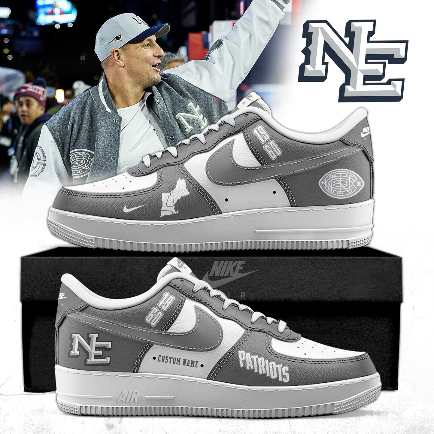 New England Patriots 2025 Rivalries Nor’Easter Storm Special AF1 Sneakers