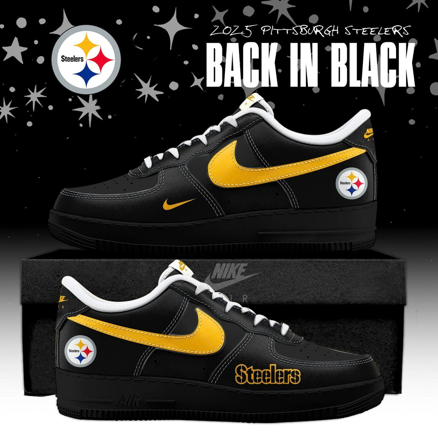 Pittsburgh Steelers Back In Black Special Edition Sneakers